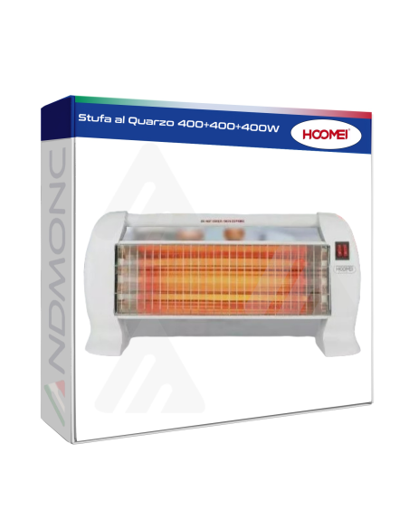 Stufa al Quarzo 400+400+400W Hoomei HM 8320L 1200WAT
