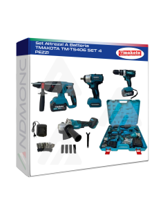 Set Attrezzi A Batteria TMAKOTA TM-TS406 SET 4 PEZZI...