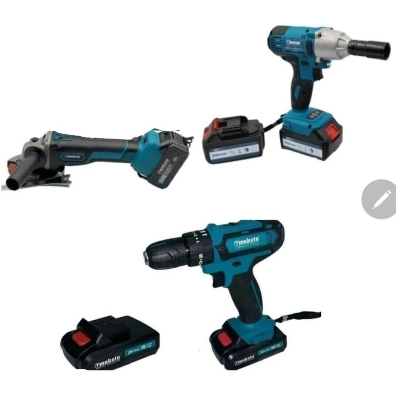 kit 4 in 1 makota smerigliatrice trapano luce e...