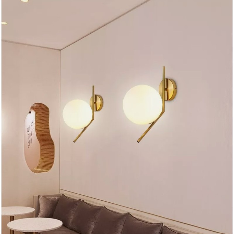 Lampada da parete Applique da parete con sfera...