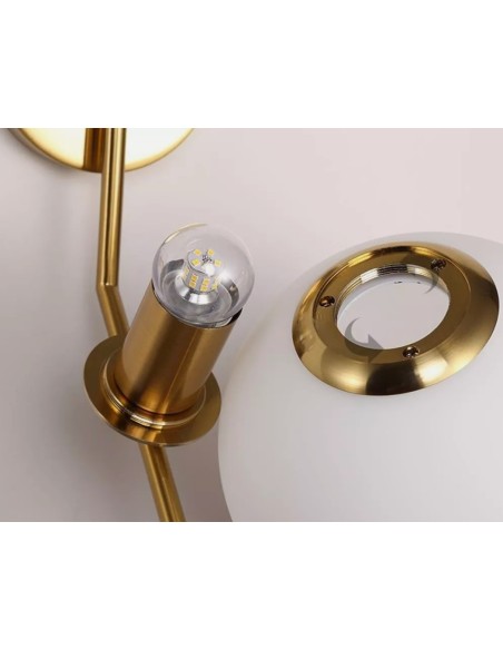 Lampada da parete Applique da parete con sfera in vetro E27 metallo oro lampada design moderno min