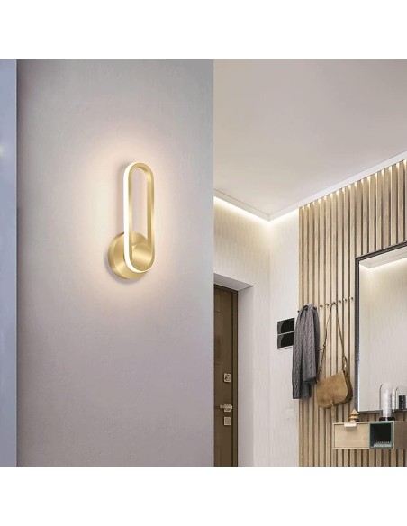 Lampada da parete Applique da parete ad anello ORO a LED da 13 W