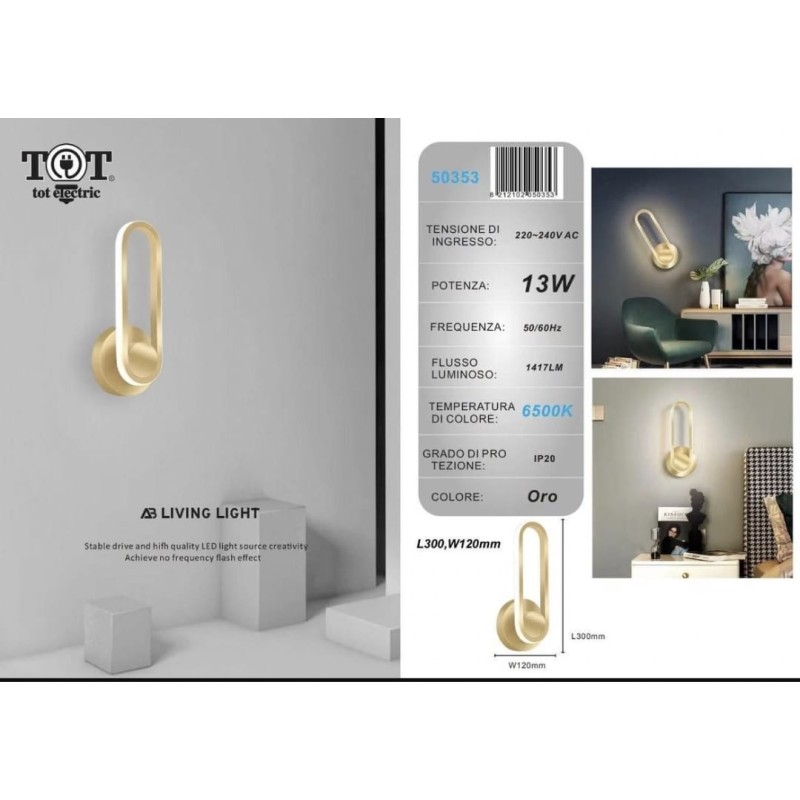 Lampada da parete Applique da parete ad anello...