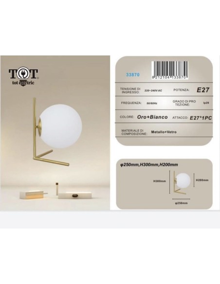 Lampada da Tavolo ORO, sfera luminosa
