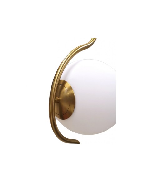 Lampada da terra Oro con sfera in vetro bianco piantana design moderno per salotto camera