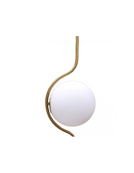 Lampada da terra Oro con sfera in vetro bianco piantana design moderno per salotto camera
