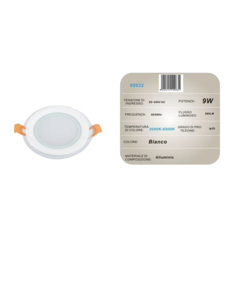 10x Pannello LED da incasso 3000K-6500K 9W