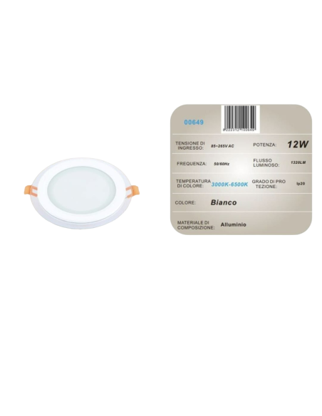 10x Pannello LED da incasso 3000K-6500K 12W AM-CR-12
