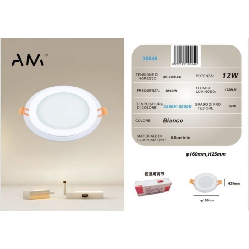 10x Pannello LED da incasso 3000K-6500K 12W...