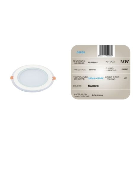 10x Pannello LED da incasso 3000K-6500K 18W AM-CR-18