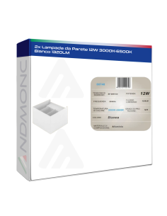 2x Lampada da Parete 12W 3000K-6500K Bianco 1320LM
