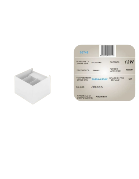 2x Lampada da Parete 12W 3000K-6500K Bianco 1320LM