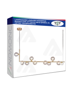 Lampadario Bianco lineare moderno attacco G9 8 sfera in...