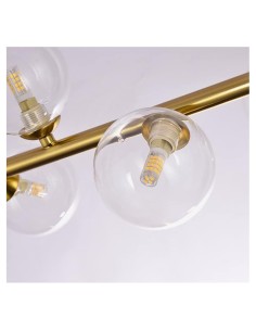 Lampadario ORO lineare moderno attacco G9 8 sfera in... 2