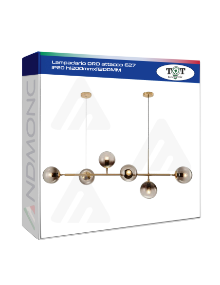 Lampadario ORO E27 IP20 L1300xH1200mm