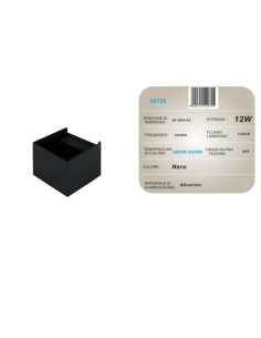 2x Lampada da Parete 12W 3000K-6500K Nero 1320LM 2