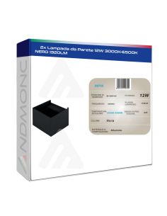 2x Lampada da Parete 12W 3000K-6500K Nero 1320LM