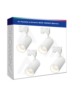4x Faretto a binario 30W 4000K Bianco