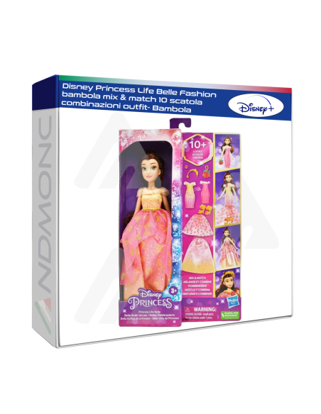 Disney Princess Life Belle Fashion bambola mix & match 10 scatola combinazioni outfit- Bambola