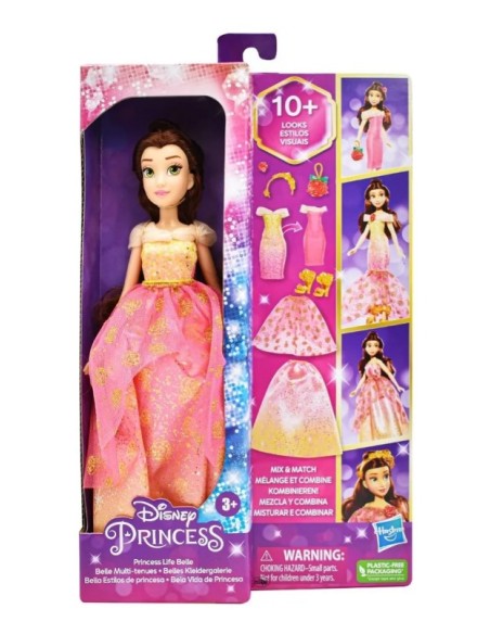 Disney Princess Life Belle Fashion bambola mix & match 10 scatola combinazioni outfit- Bambola