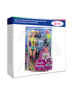 Barbie Bambola biologa marina con accessori acquario
