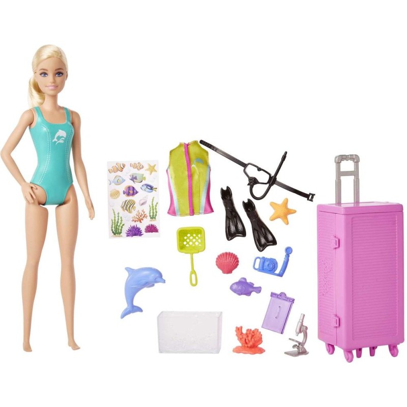 Barbie Bambola biologa marina con accessori...