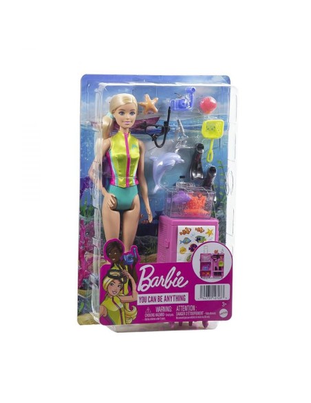 Barbie Bambola biologa marina con accessori acquario