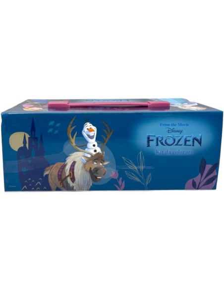 Valigetta con colori per bambini Frozen Disney set 52 pezzi di colori e cancelleria scatola con cassetti kit disegno e pittura