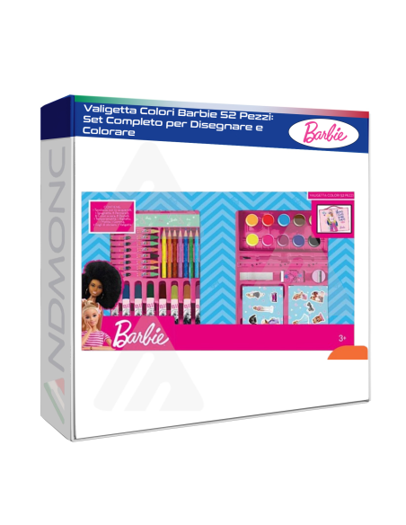 Valigetta Colori Barbie 52 Pezzi: Set Completo per Disegnare e Colorare