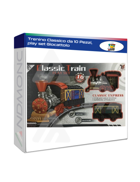 Trenino Classico da 10 Pezzi, play set Giocattolo treno
