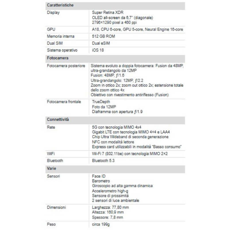 Apple iPhone 16 Plus 512GB 6.7" Black EU Nuovo...