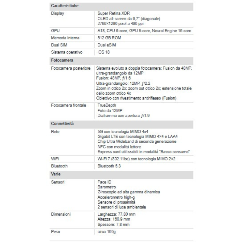 Apple iPhone 16 Plus 512GB 6.7" Teal EU Nuovo...