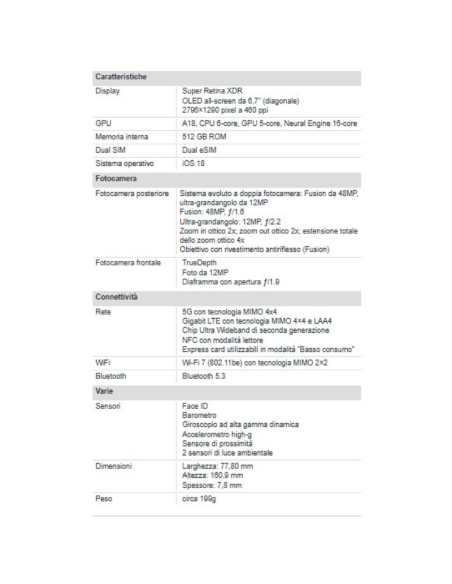 Apple iPhone 16 Plus 512GB 6.7" Teal EU Nuovo Ufficiale