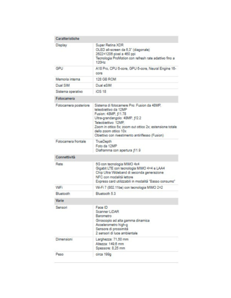 Apple iPhone 16 Pro 128GB 6.3" Desert Titanium EU Nuovo Ufficiale