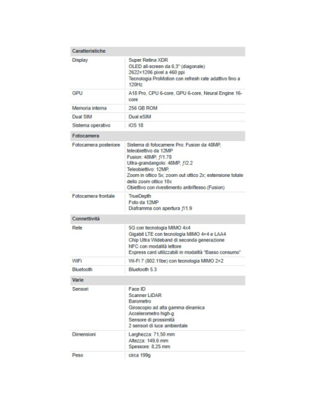 Apple iPhone 16 Pro 256GB 6.3" Desert Titanium EU Nuovo Ufficiale