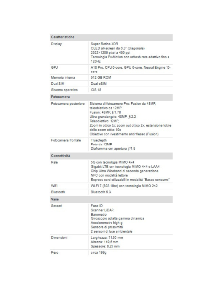 Apple iPhone 16 Pro 512 GB 6.3" Desert Titanium EU Nuovo Ufficiale