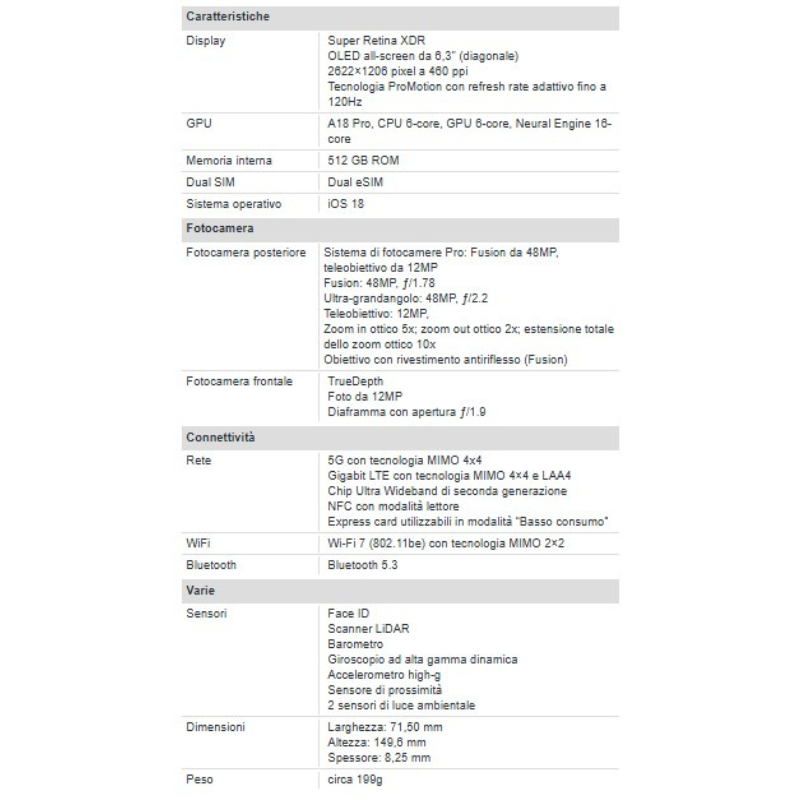 Apple iPhone 16 Pro 512 GB 6.3" Natural...