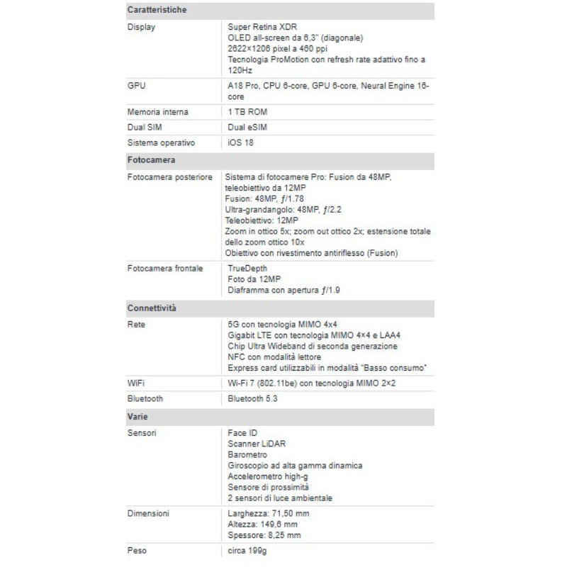 Apple iPhone 16 Pro 1TB 6.3" White Titanium EU...