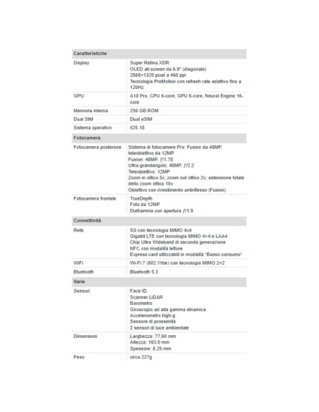 Apple iPhone 16 Pro Max 256GB 6.9" Desert Titanium EU Nuovo Ufficiale