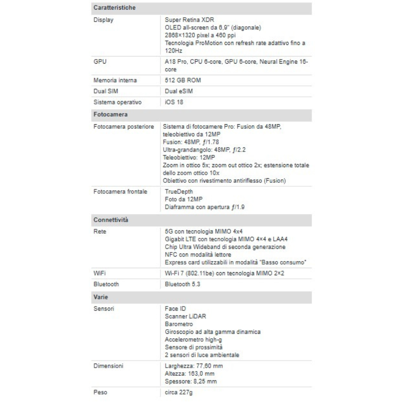 Apple iPhone 16 Pro Max 512GB 6.9" Natural...