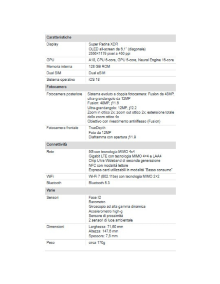 Apple iPhone 16 128GB 6.1" Pink Nuovo Ufficiale