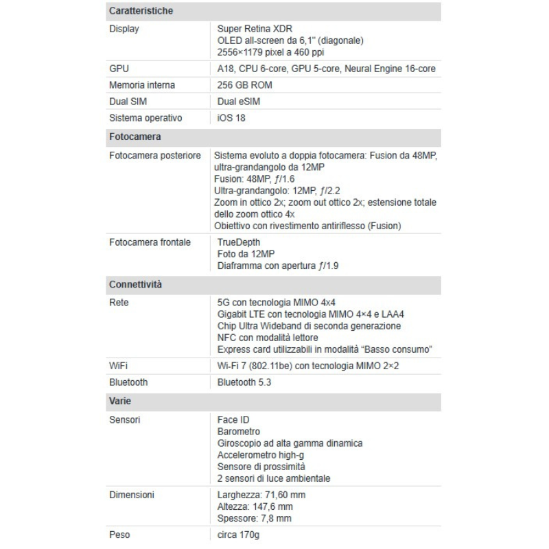 Apple iPhone 16 256GB 6.1" Pink Nuovo Ufficiale