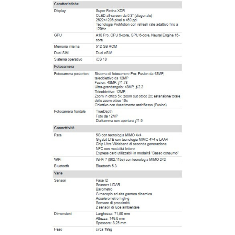 Apple iPhone 16 Pro 512 GB 6.3" White Titanium...