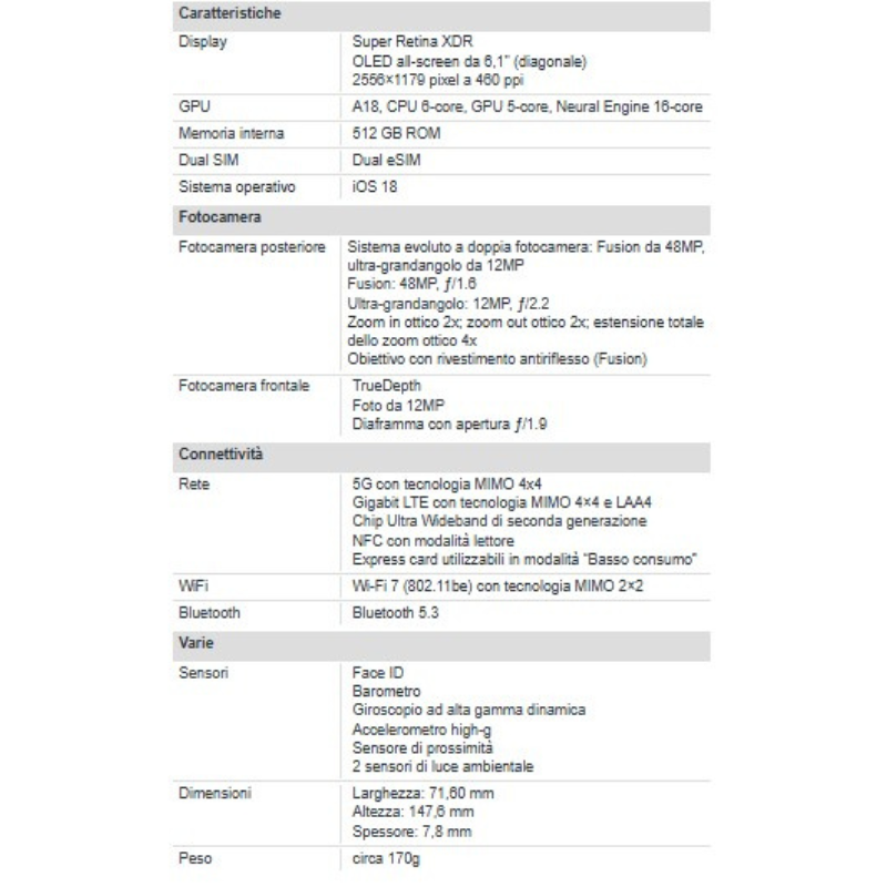 Apple iPhone 16 512GB 6.1" Pink Nuovo Ufficiale