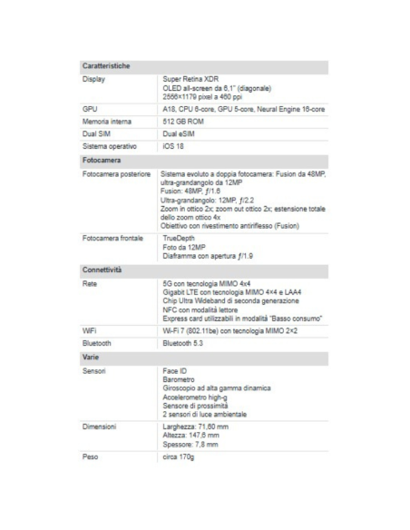 Apple iPhone 16 512GB 6.1" Pink Nuovo Ufficiale