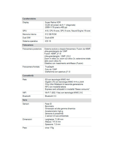 Apple iPhone 16 512GB 6.1" Ultramarine Nuovo Ufficiale