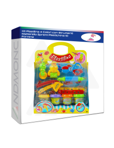 Kit Plastilina 4 Colori con Strumenti Matterello Spremi...