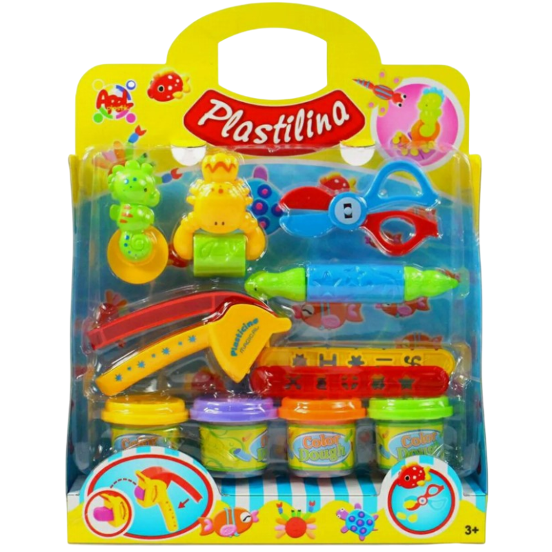 Kit Plastilina 4 Colori con Strumenti...