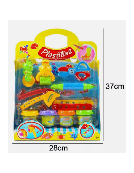 Kit Plastilina 4 Colori con Strumenti Matterello Spremi Plastichina 10 Formine