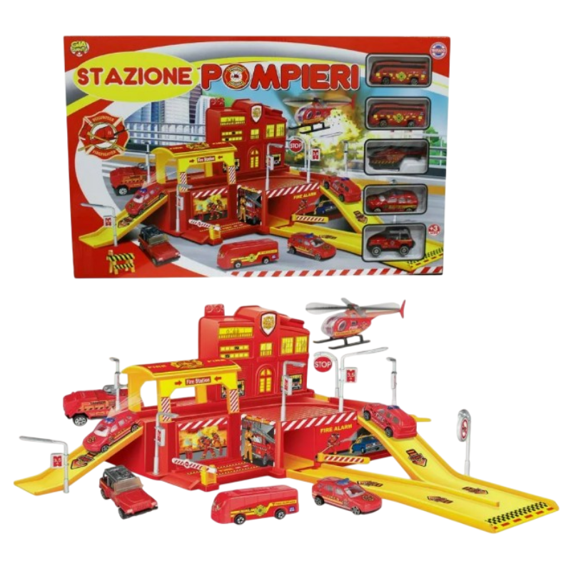 Stazione Pompieri Macchinine Autobus Giocattolo...